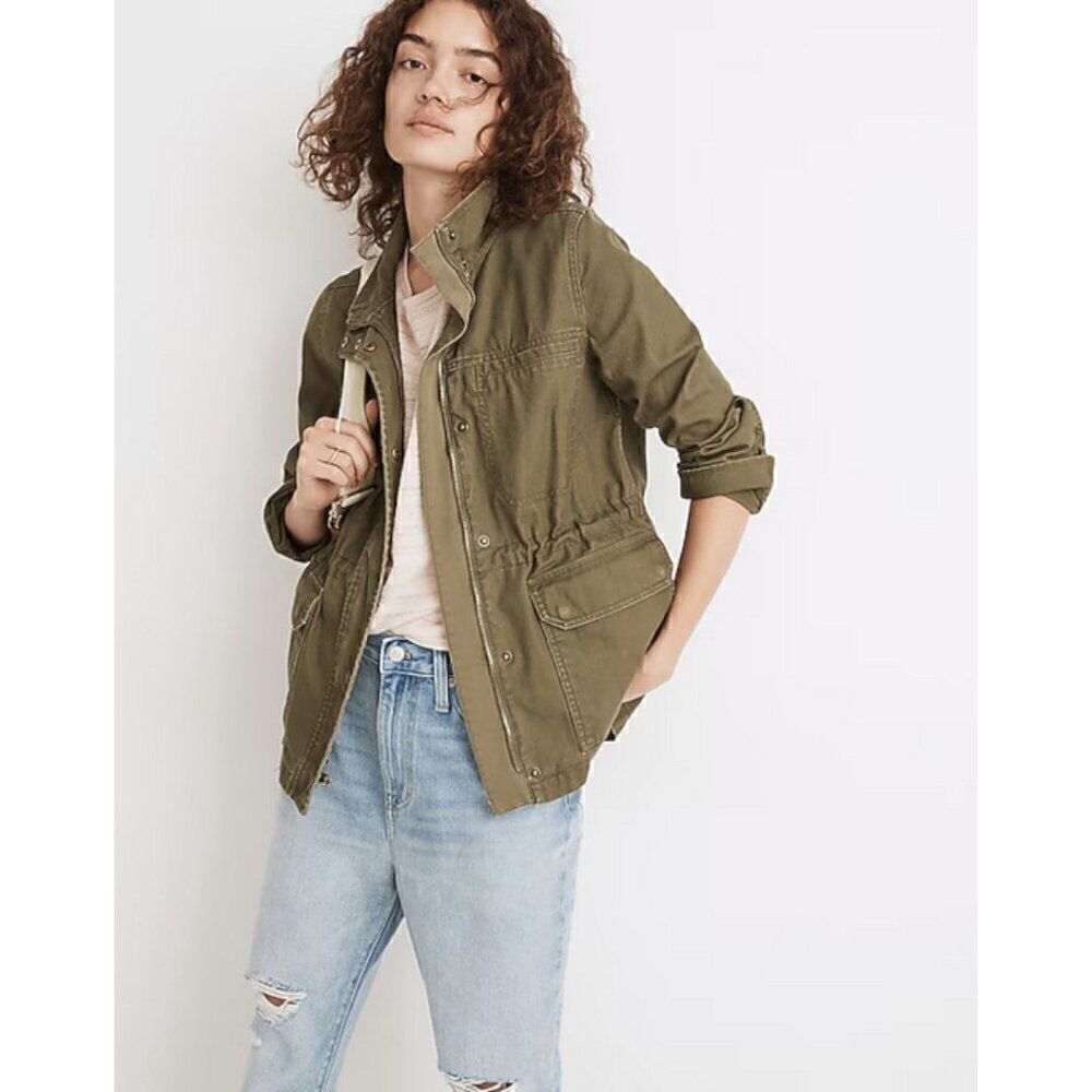 Madewell Women's Dispatch Jacket Military Utility in Desert Olive Size S AK716